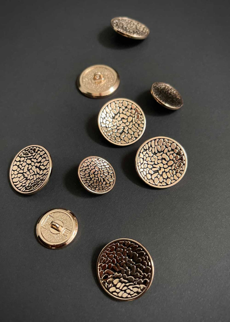 Metal Buttons - Pebble Gold