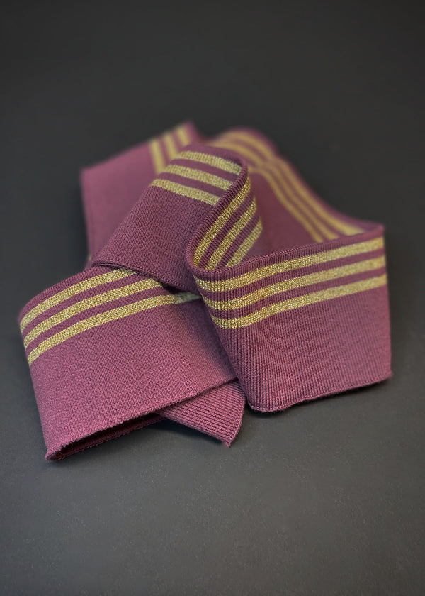 Striped Cotton Rib - Grape + Gold