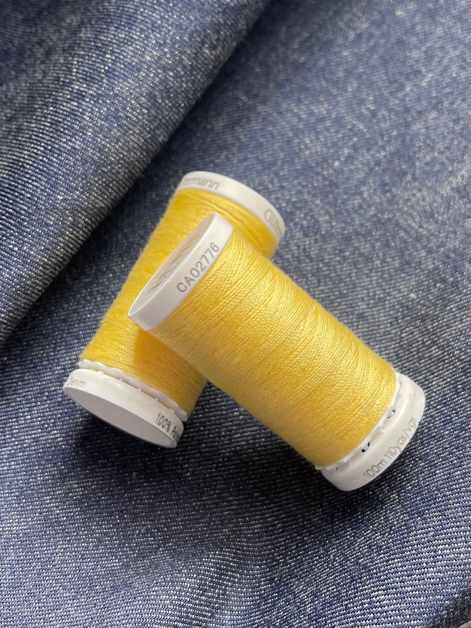 Gutermann Denim Thread. Lemon Yellow 1380 – Miss Maude