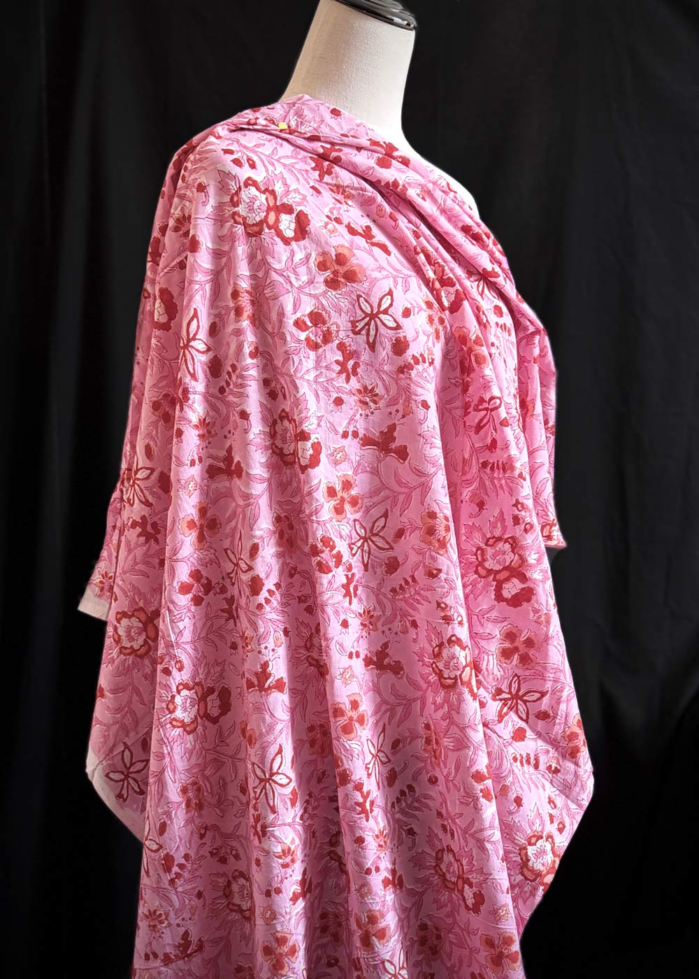 Hand Printed Cotton - Coral Garden