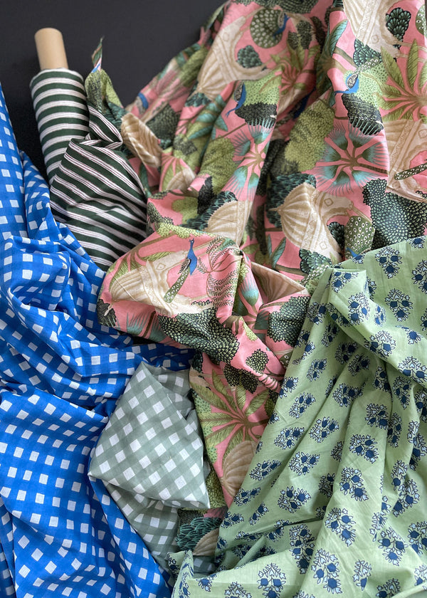 Hand Printed Cotton - Harvest Stripe