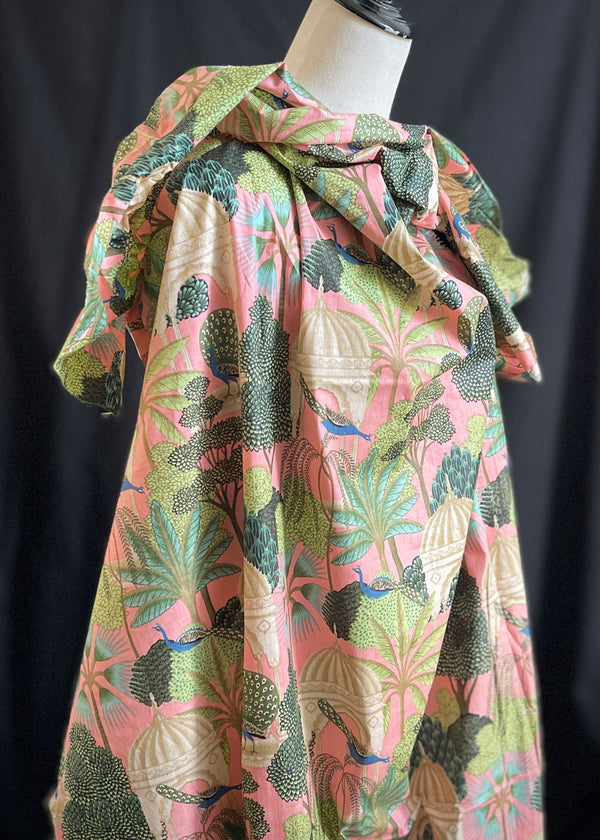 Hand Printed Cotton - Peacock Plume