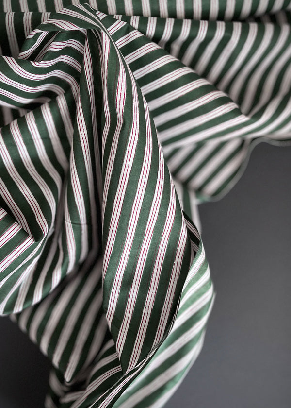 Hand Printed Cotton - Harvest Stripe