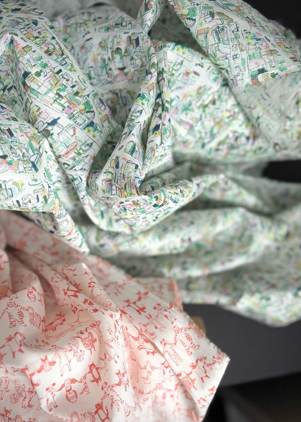 Mes Amis- Fine Cotton Lawn. Orange
