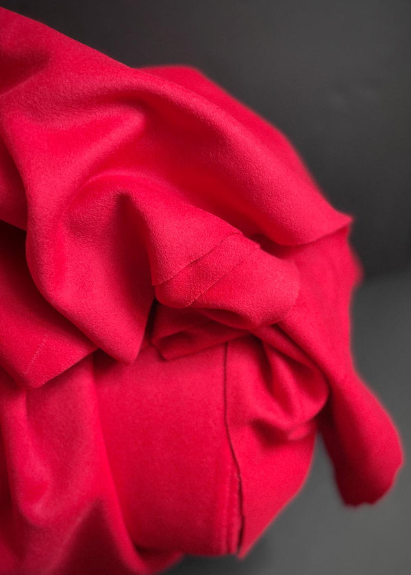Italian Wool Cashmere Melton - Bright Red
