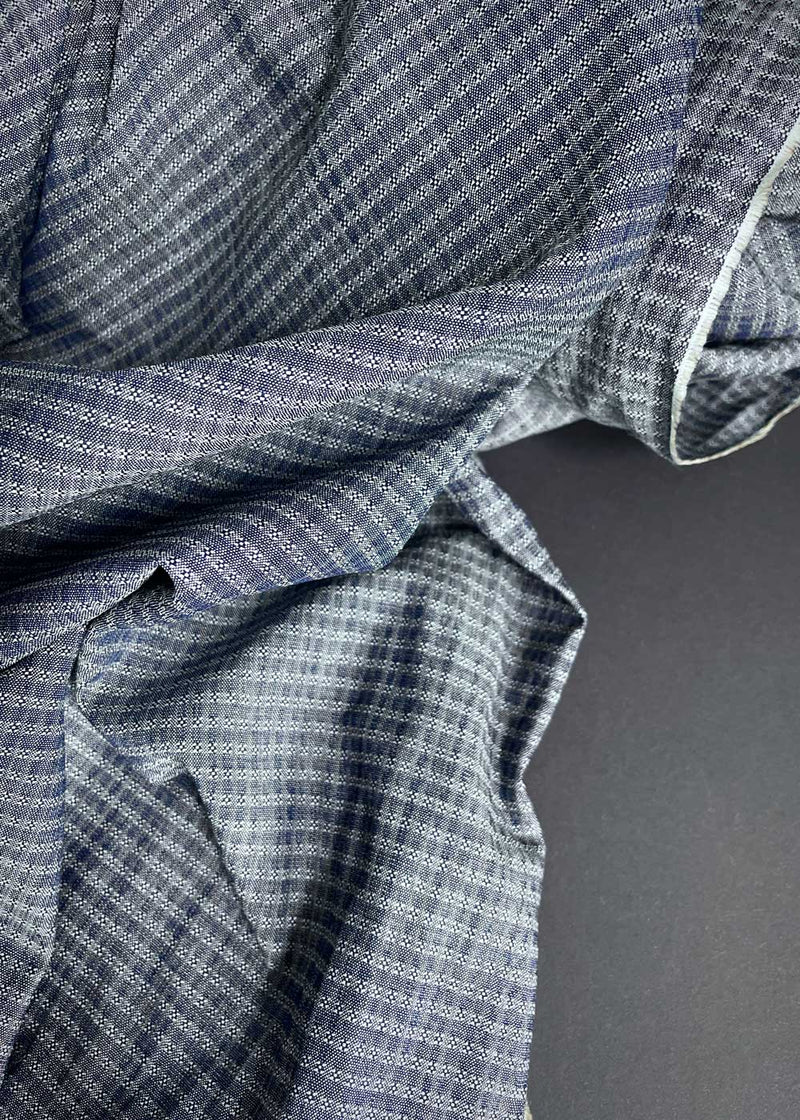 Indigo Check Jacquard Chambray