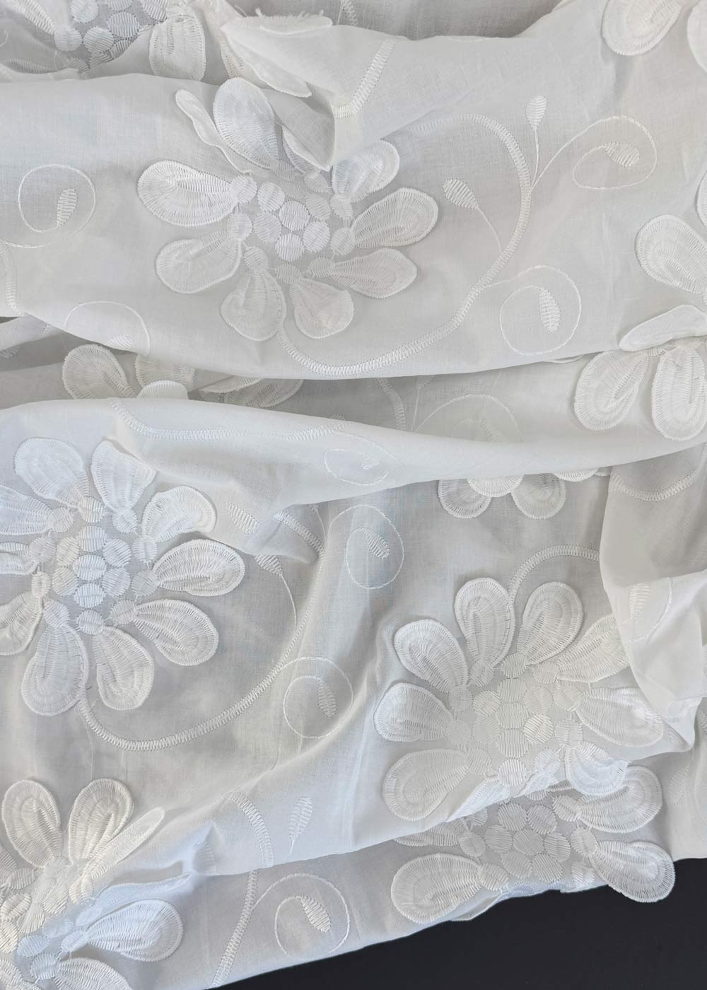 Jolie Fleur Embroidered Cotton Voile