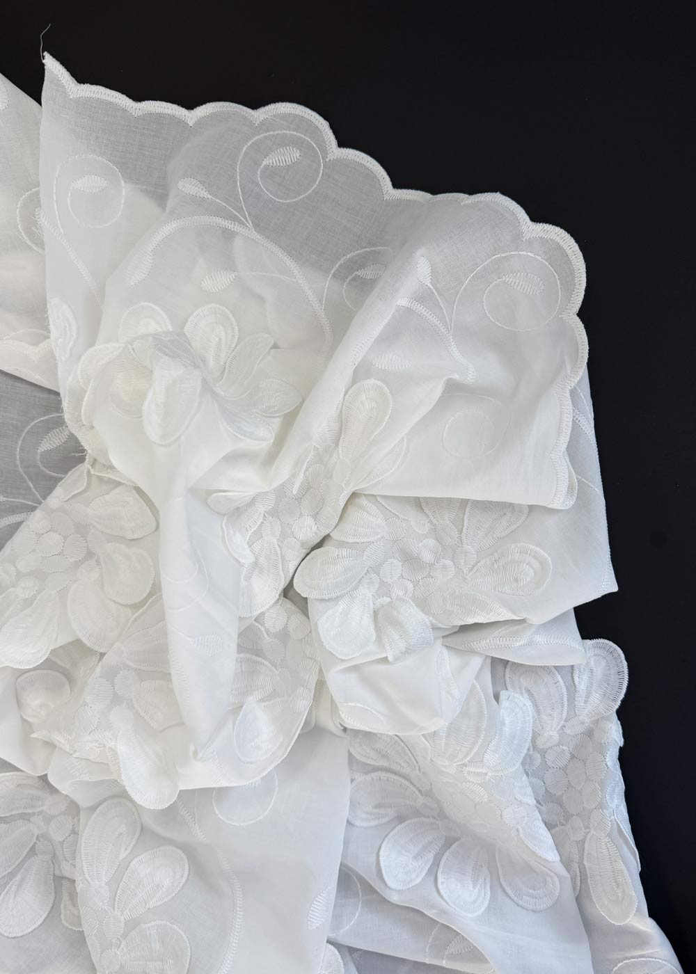 Jolie Fleur Embroidered Cotton Voile