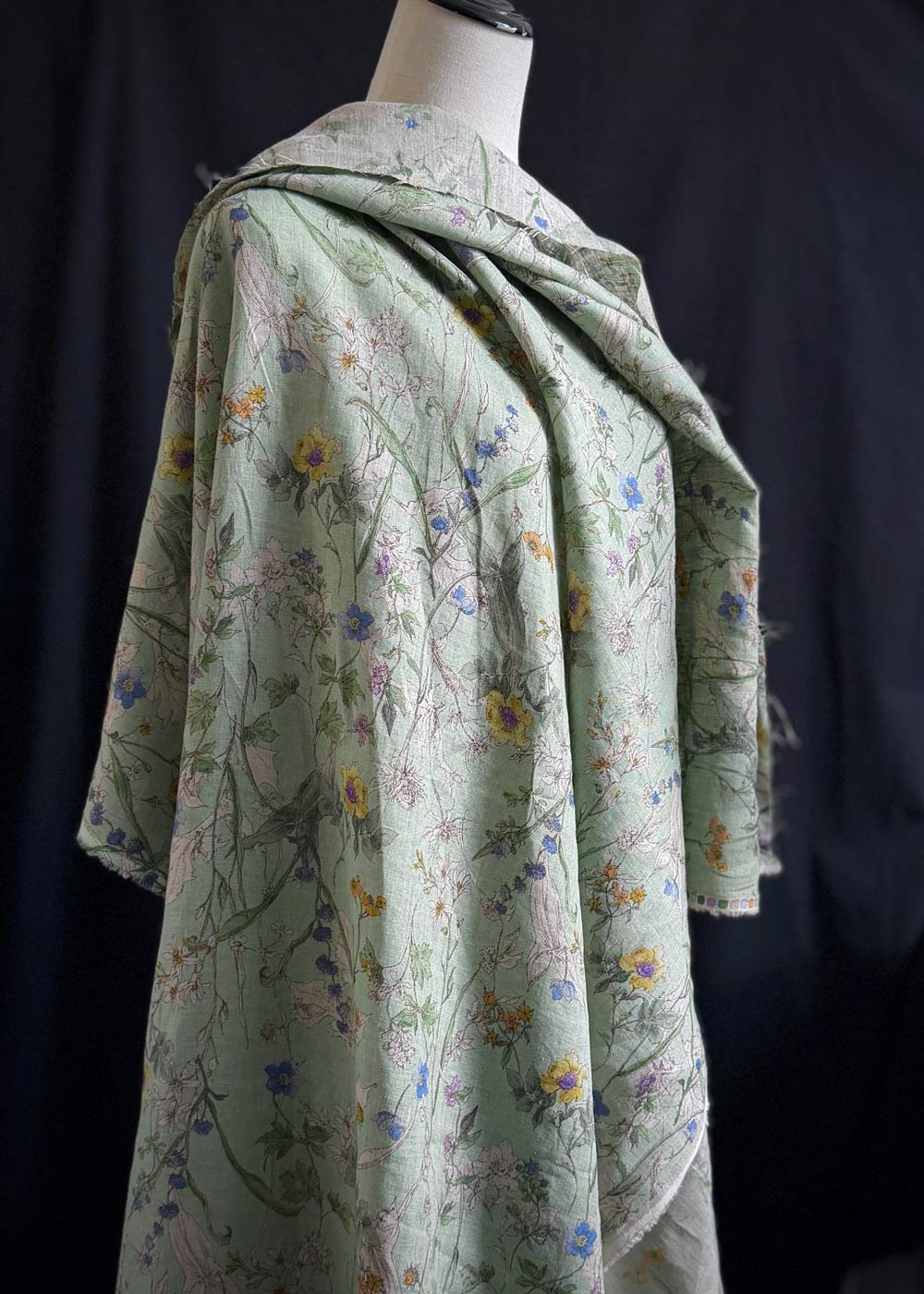 Meadow Bloom Linen - Green