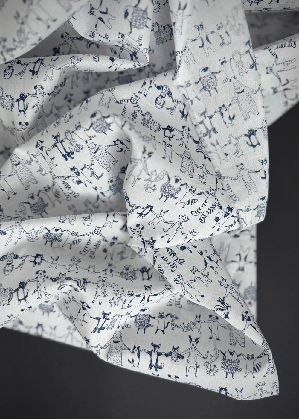Mes Amis- Fine Cotton Lawn. Indigo