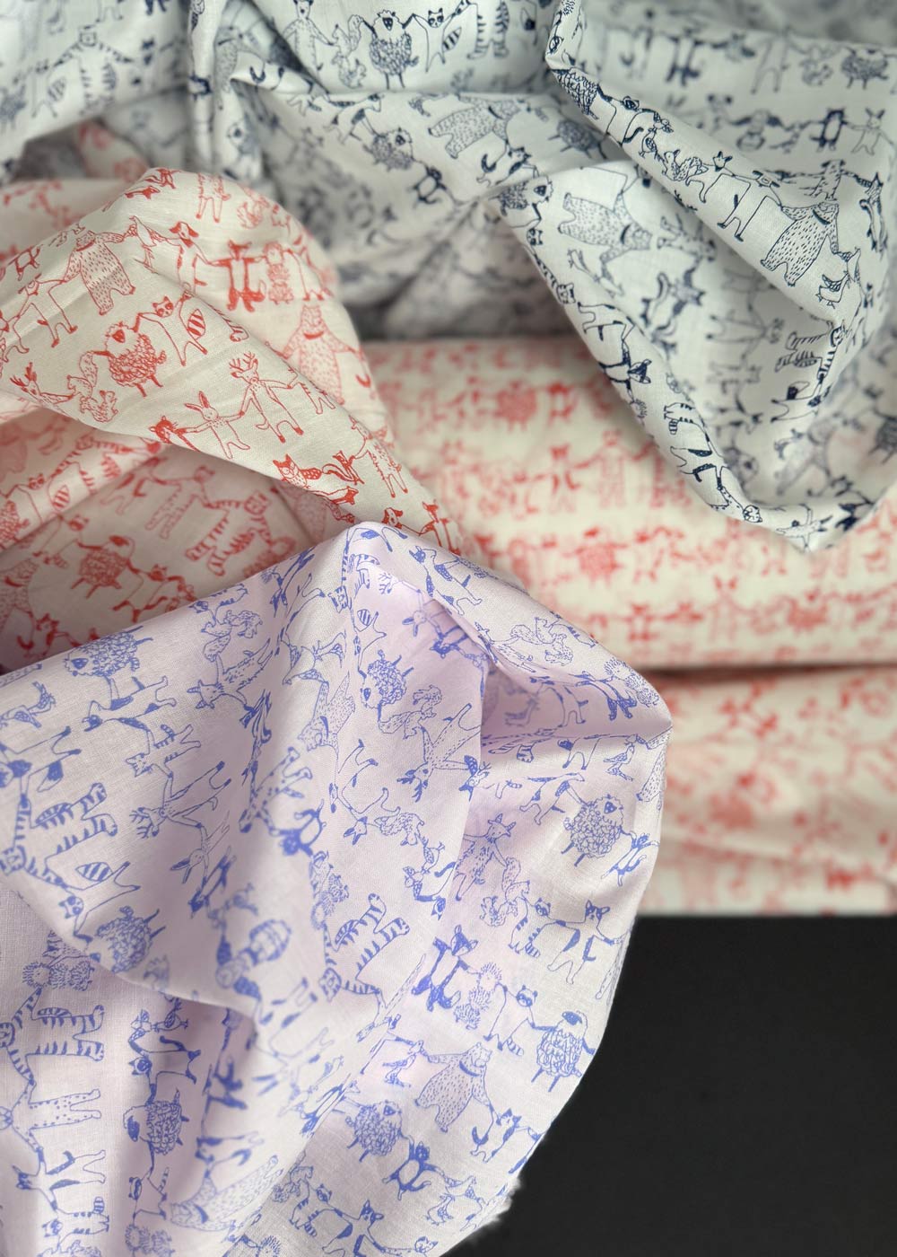 Mes Amis- Fine Cotton Lawn. Indigo