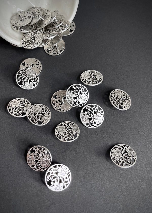 Metal Buttons -  Blossom. 19mm