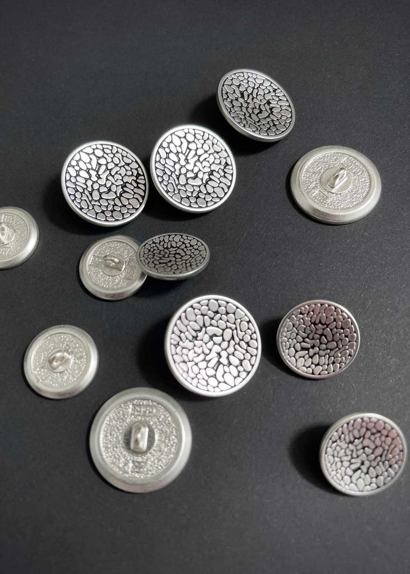 Metal Buttons - Pebble Silver
