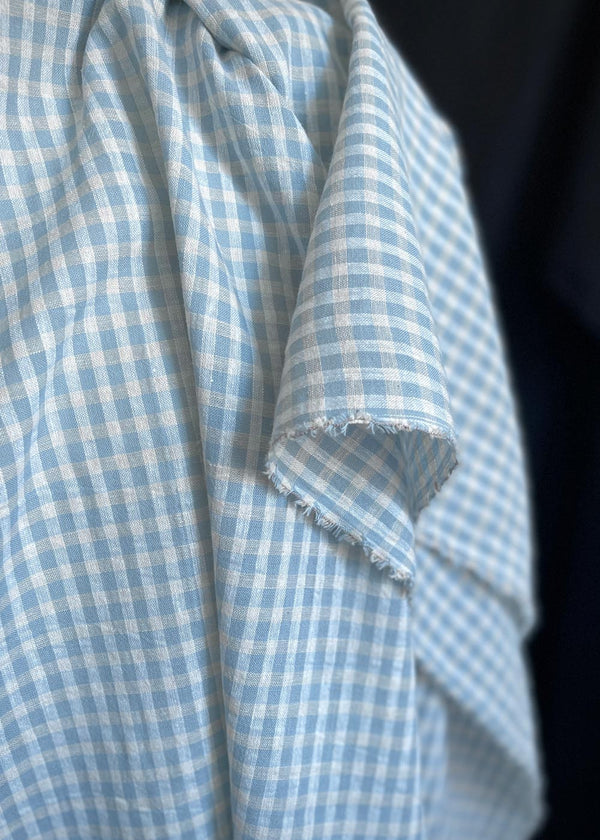 Jude Gingham Check, Day. Laundered Cotton Linen