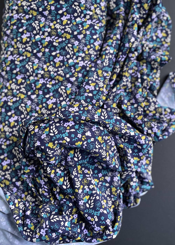 Little Garden, Blue Organic Cotton Jersey