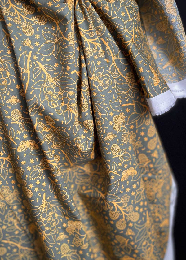 Organic Cotton Poplin - Wild Berries Midnight