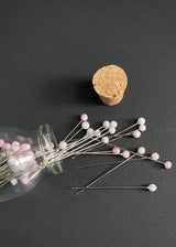 Pink Glass Head Pins