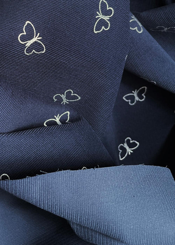 Butterfly Pinwale Corduroy Fabric - Navy