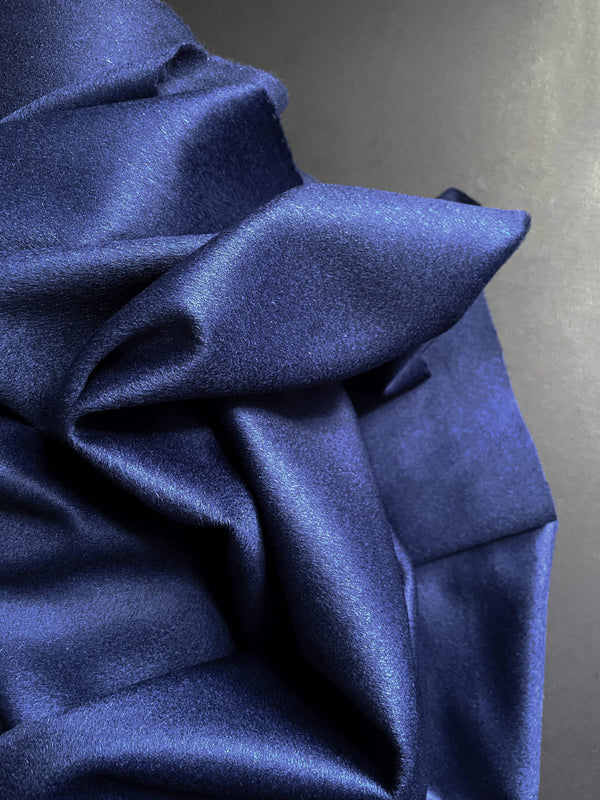 Plush Pure Wool Coating, Dark Cobalt Blue