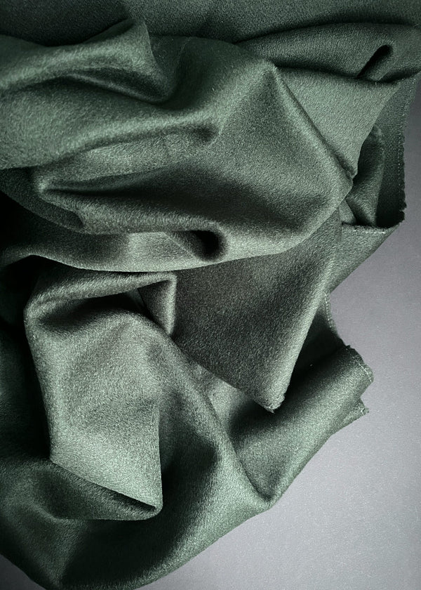 Plush Pure Wool Coating, Marsh Green