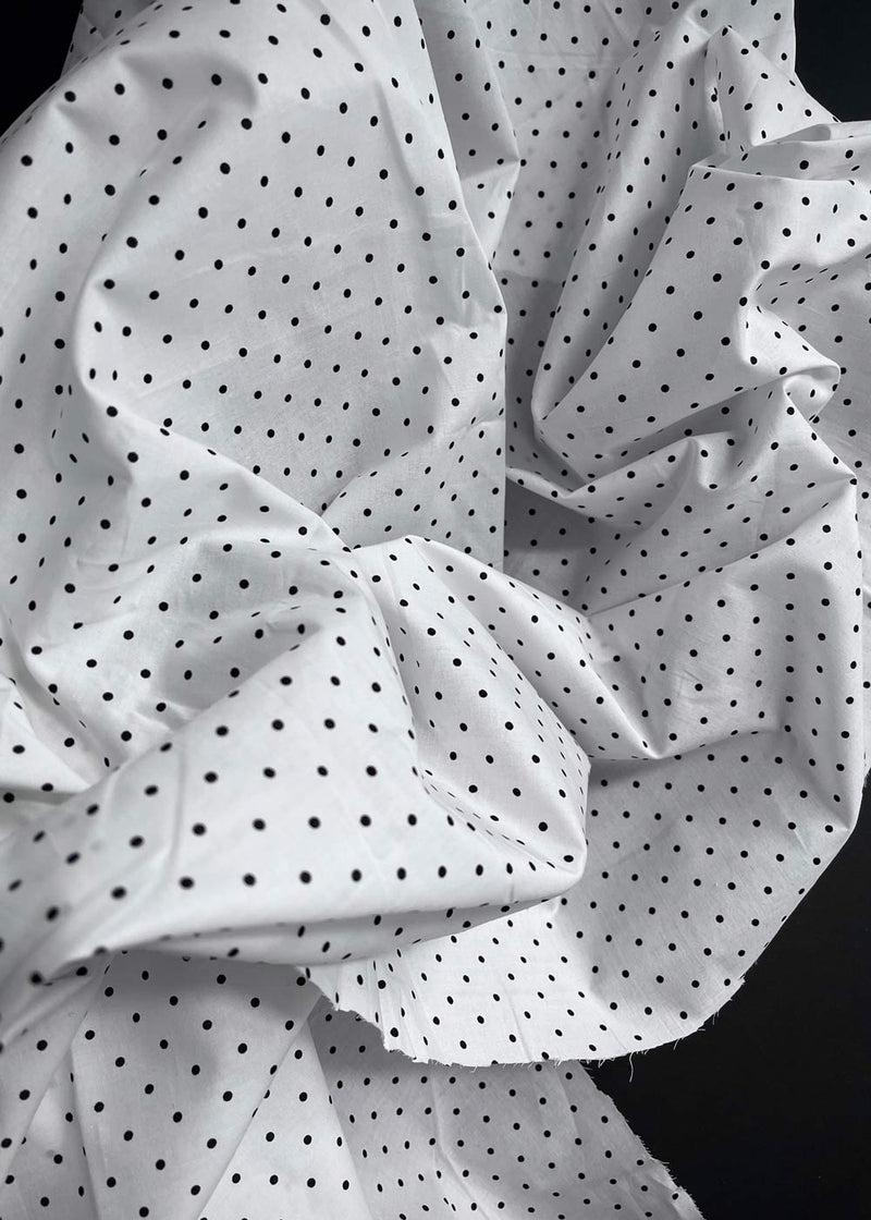 Polka Poplin, White