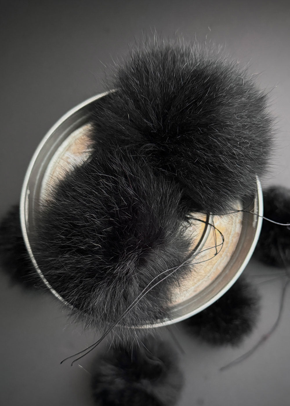 Possum Fur Pom Poms - Black