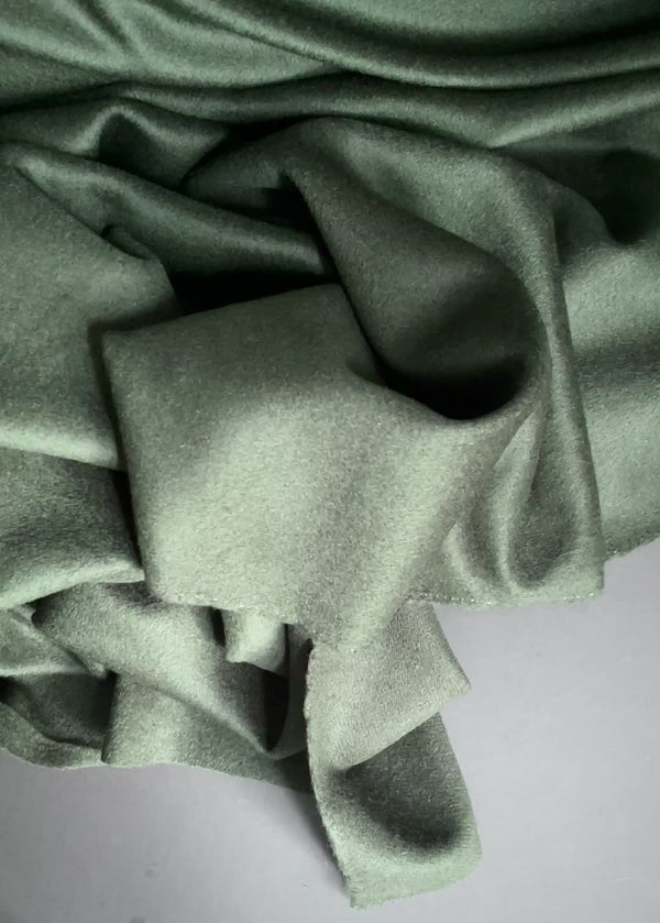 Plush Pure Wool Coating, Marsh Green