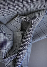 Sanded Indigo Check Jacquard