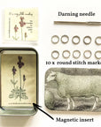 Sheep Notions Tin, Stitch Marker and Yarn Needle
