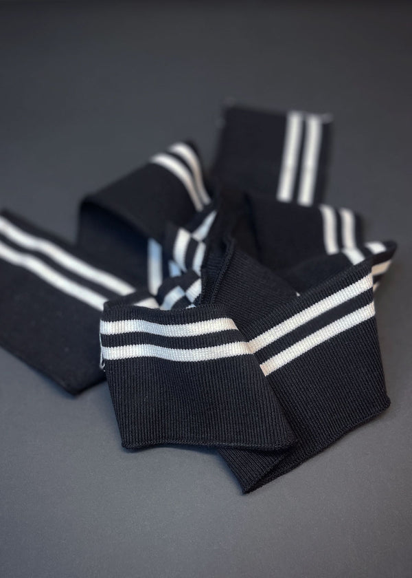 Striped Cotton Rib -  Black + White