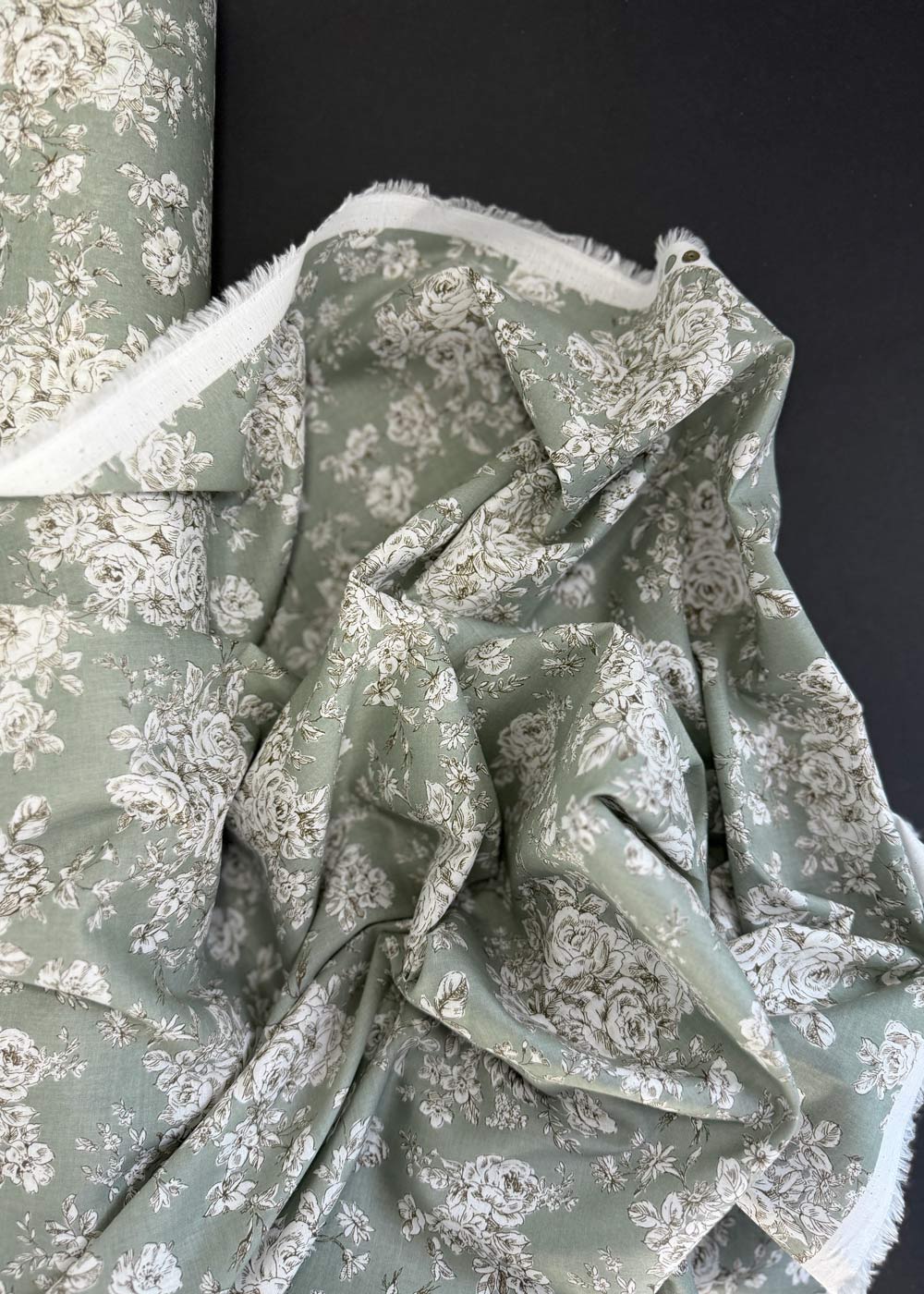 Summer Garden - Fine Cotton Lawn. Sage