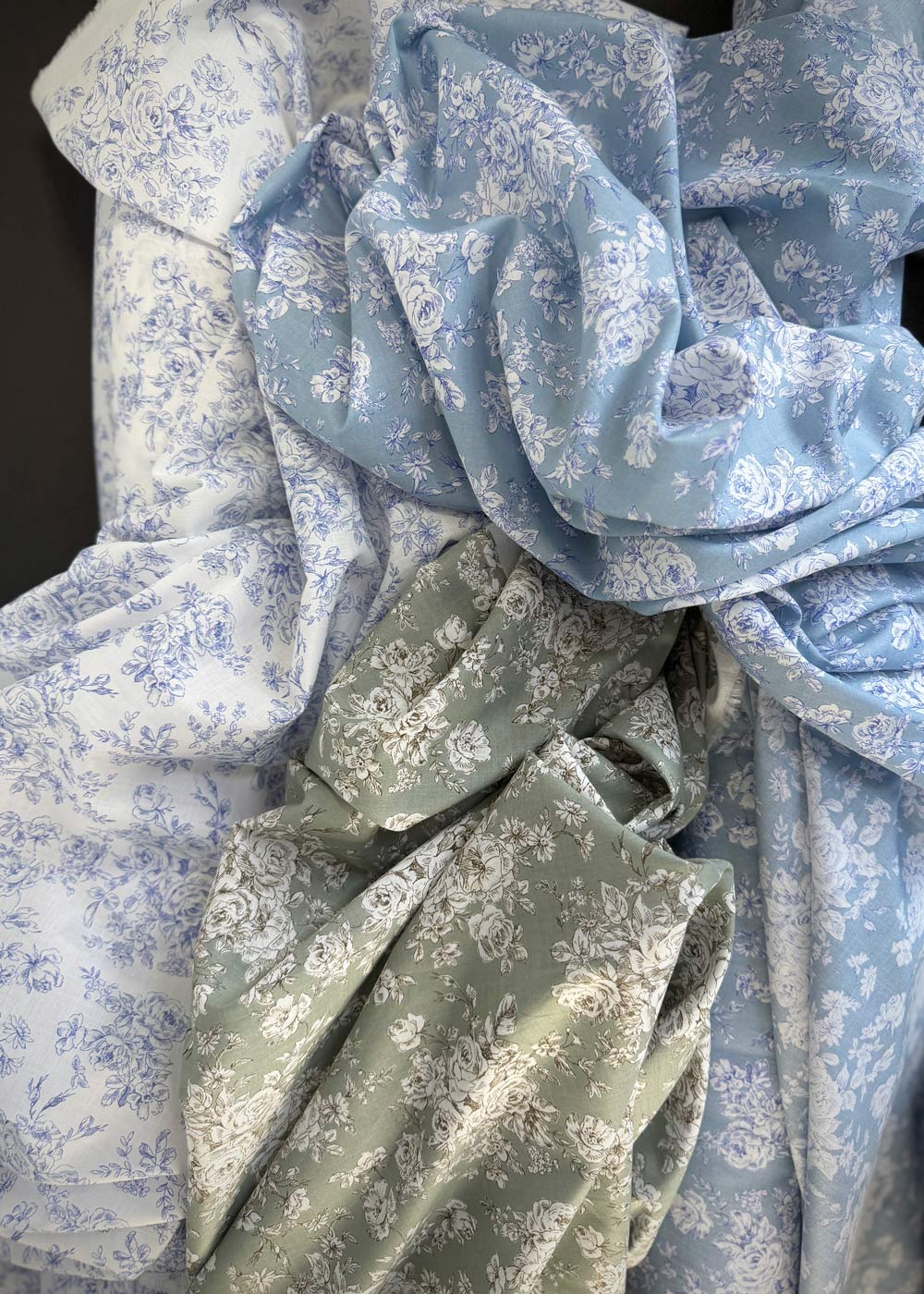 Summer Garden - Fine Cotton Lawn. Sage