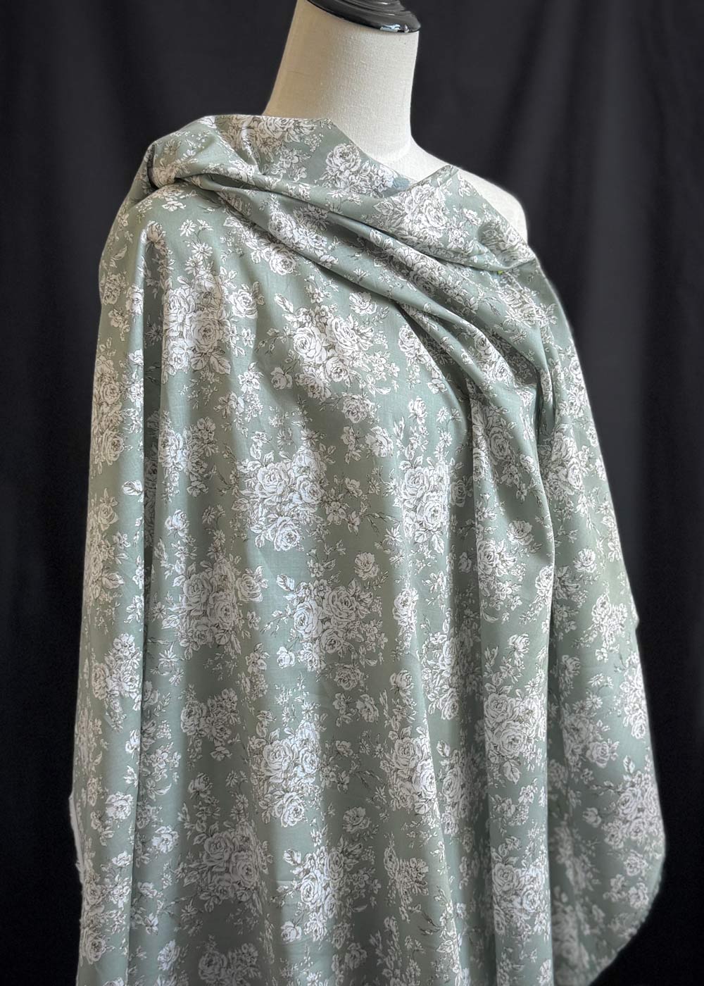 Summer Garden - Fine Cotton Lawn. Sage