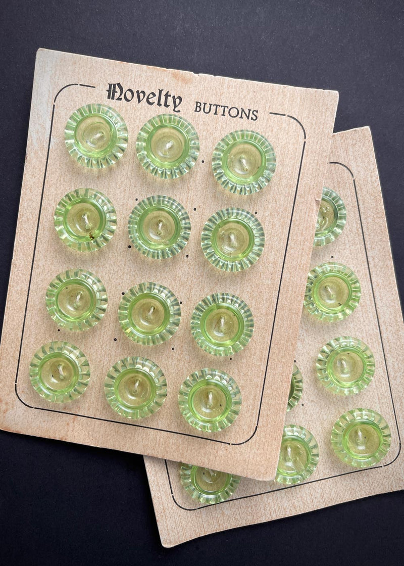 Vintage Buttons - Lime Green 18mm