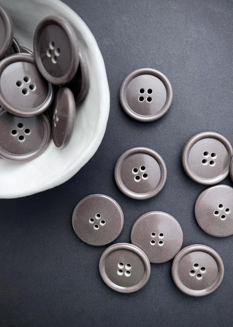 Oversized Simple Taupe Vintage Buttons, 26mm