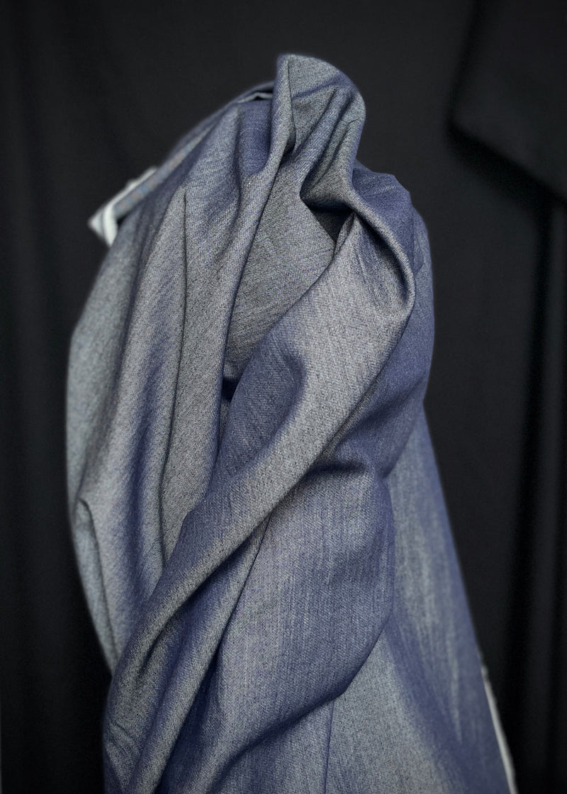 Wool Cotton Blend Chambray Fabric