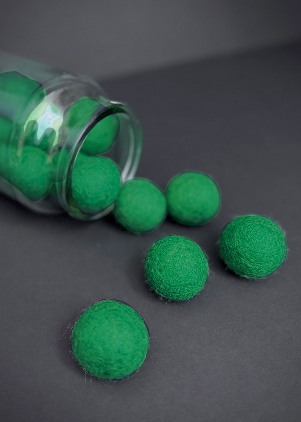 Pure Wool Felt Ball. Bright Green