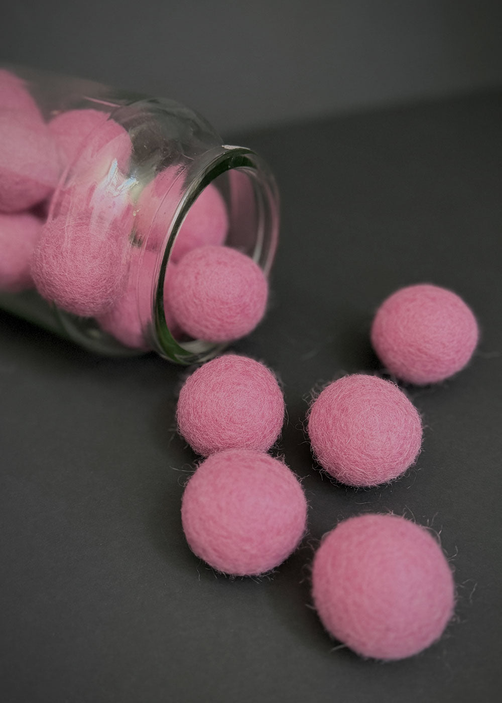 Pure Wool Felt Ball. Rose Pink