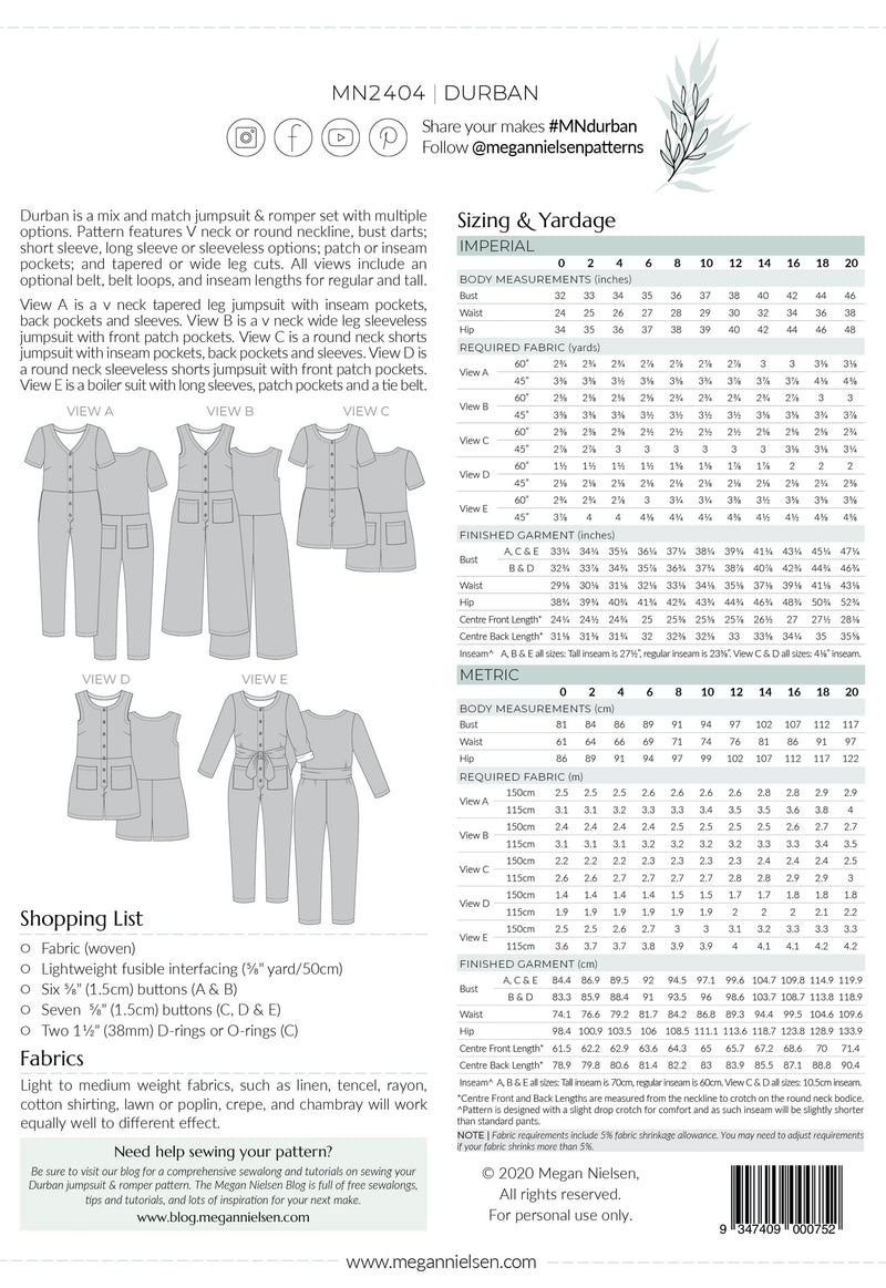 Megan Nielsen, Durban Jumpsuit