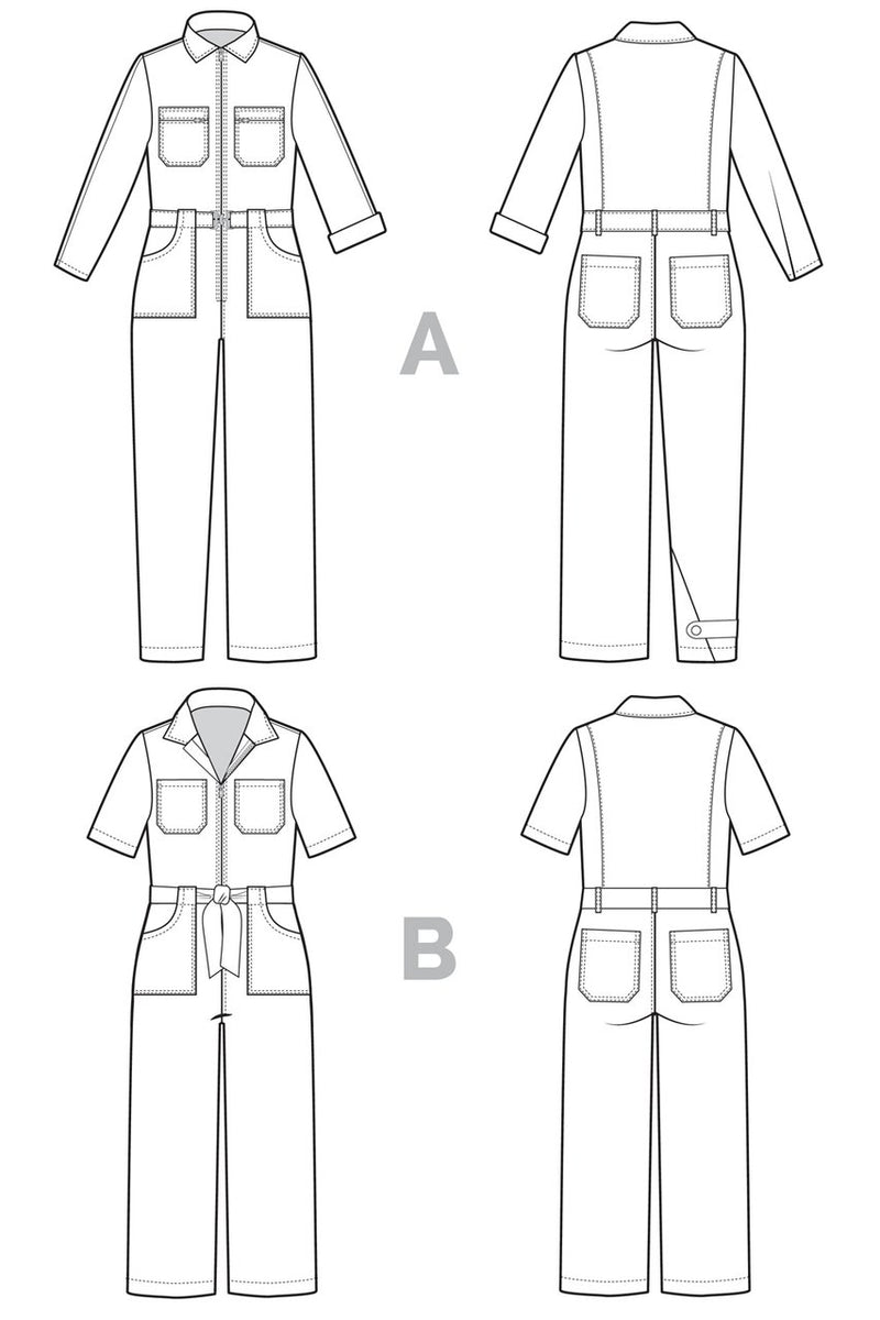 The Mercer flight suit sewing pattern, by Seamwork