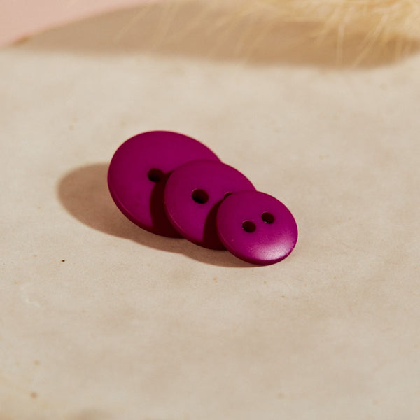 Classic Matt Buttons - Dahlia Pink. 10mm, 12mm, 15mm.