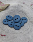 Classic Matt Buttons - River Blue. 10mm, 12mm, 15mm.