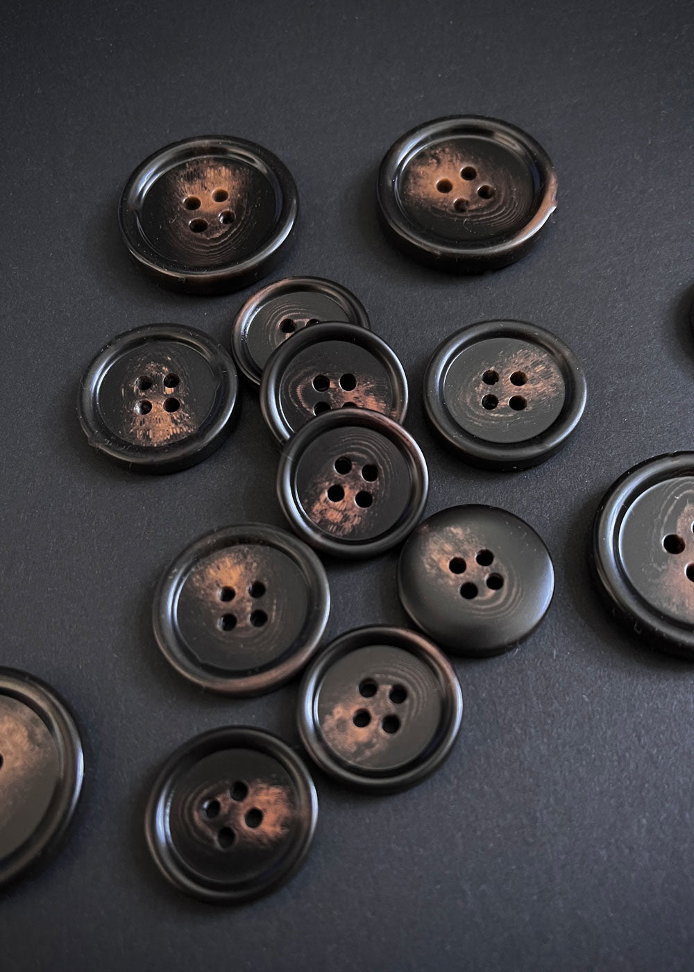 *Tortoise Shell Buttons, Dark Brown - various sizes – Miss Maude