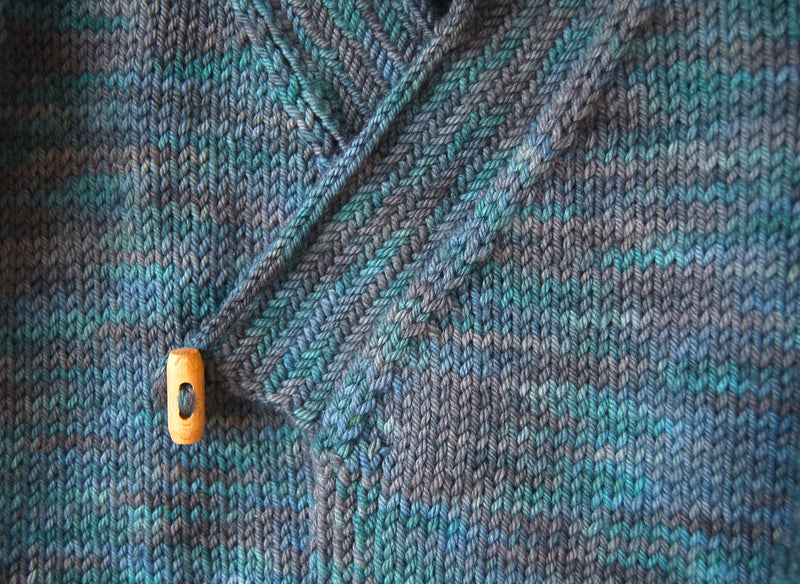 Still Woods Wrap Cardigan, Frogginette. Print Knitting Pattern