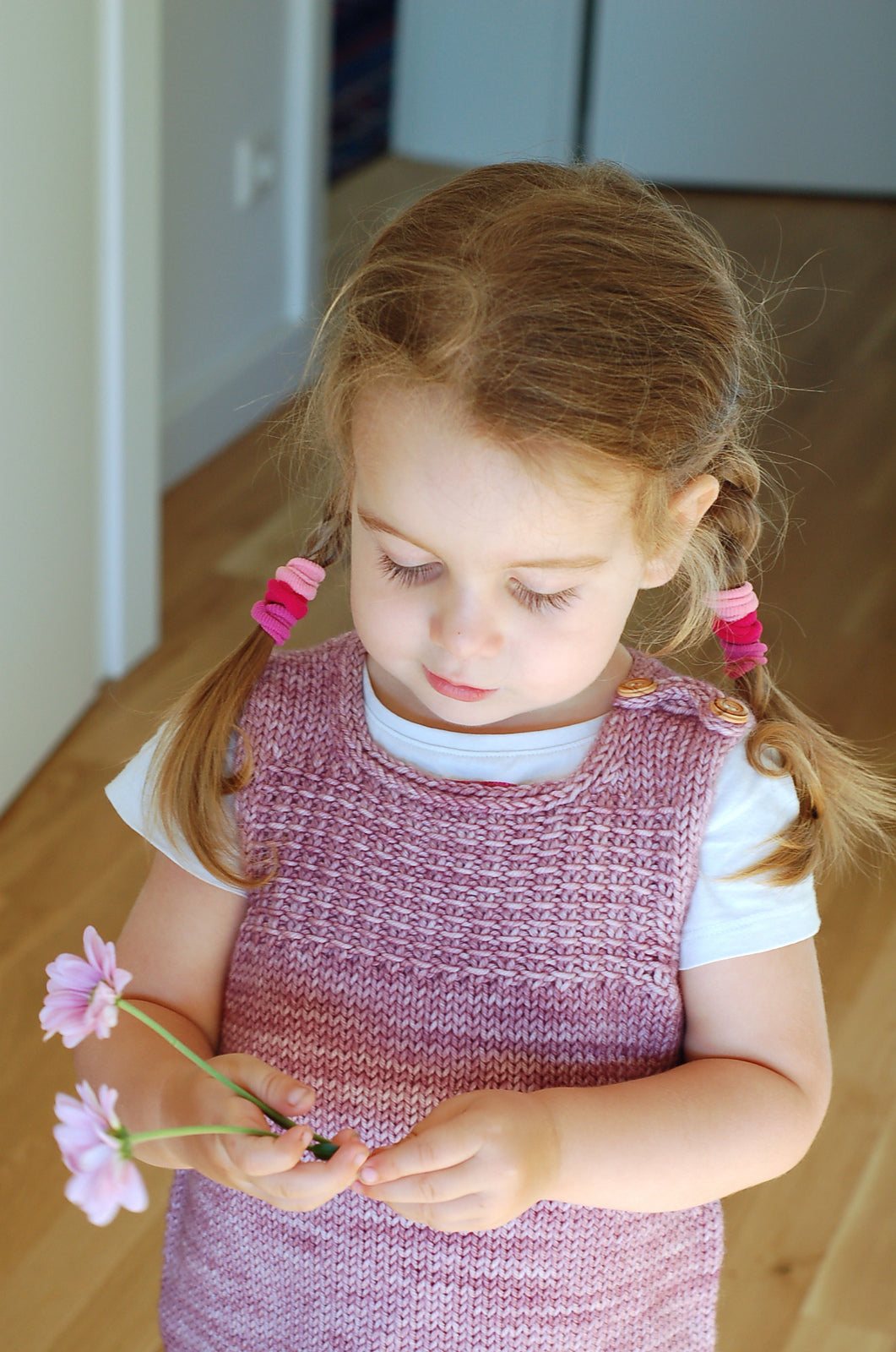 Little Vest &amp; Dress, Frogginette. Print Knitting Pattern