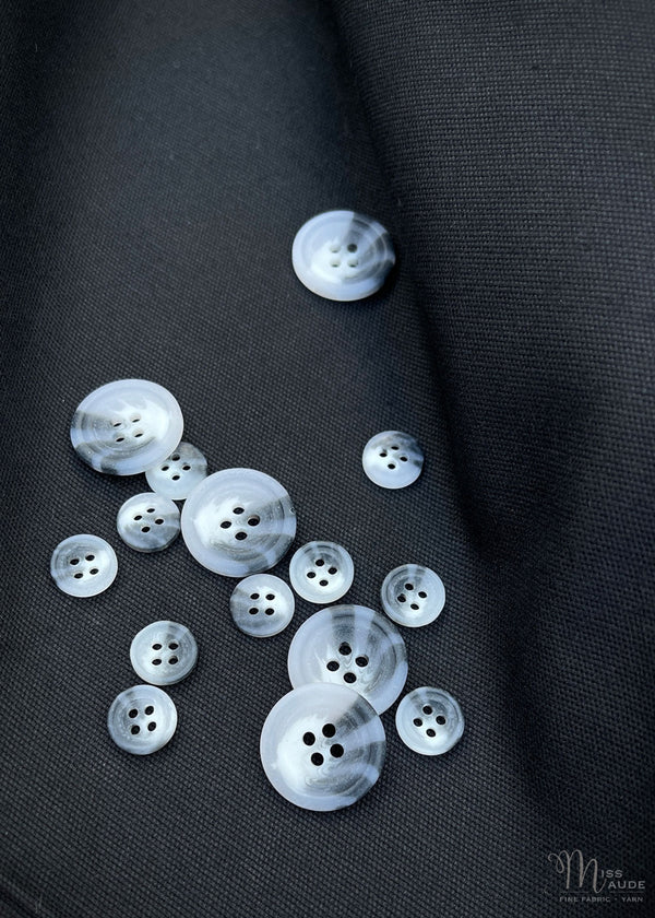 Grey Marbled Buttons - 11mm, 15mm, 23mm