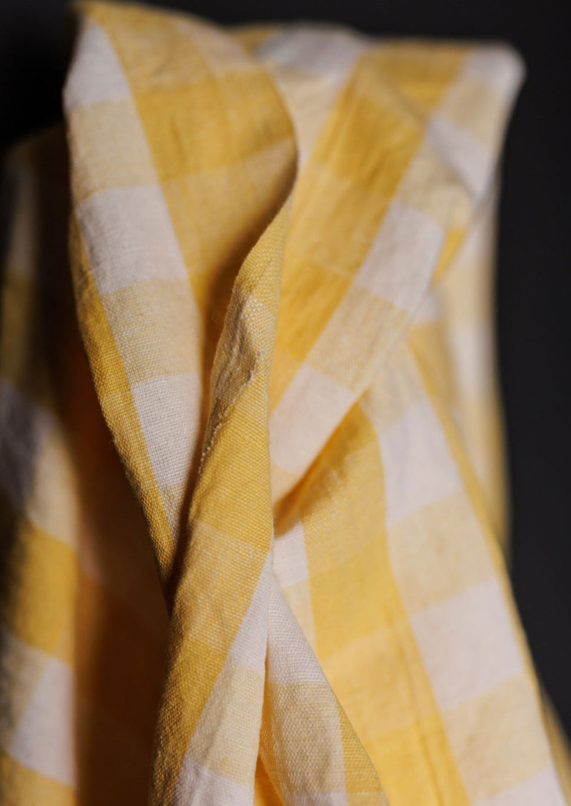 Garden Party Laundered Linen Cotton. Daffodil Yellow