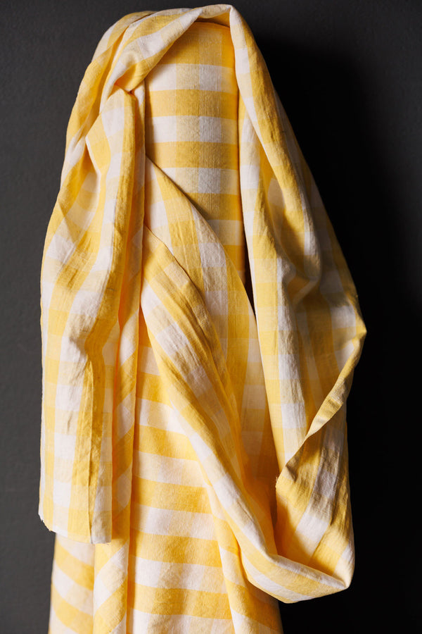 Garden Party Laundered Linen Cotton. Daffodil Yellow