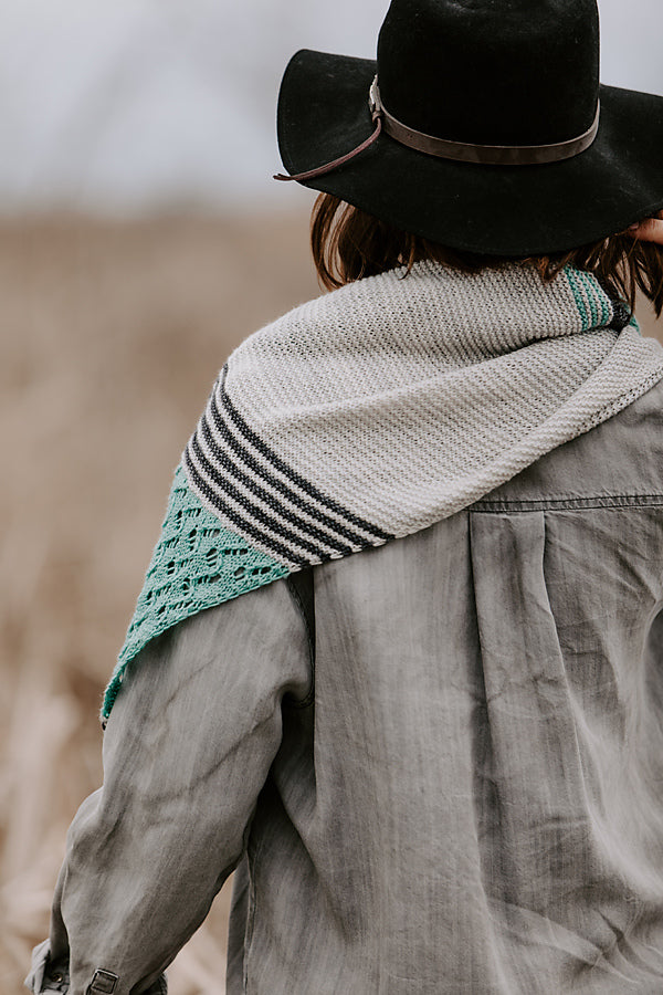 Headwaters Shawl, Knitterella. Print Knitting Pattern