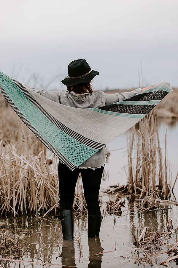 Headwaters Shawl, Knitterella. Print Knitting Pattern